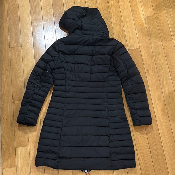 Save The Duck Black Quilted Hooded Long Puffer Jacket Womens Size Small - Picture 2 of 12